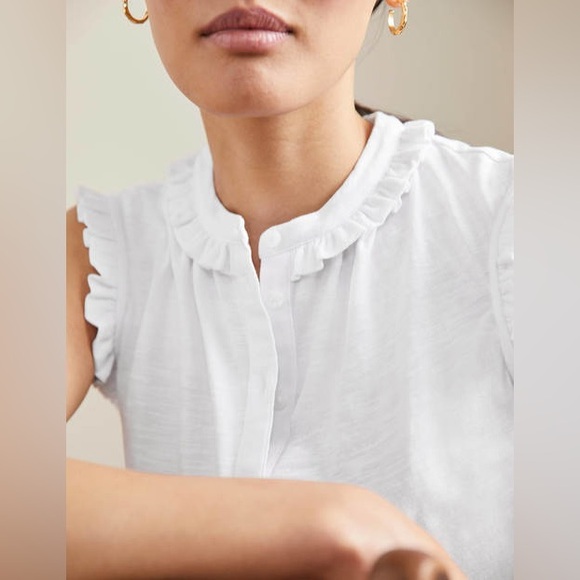 Boden Daphne Frilly Sleeveless Top - Picture 2 of 9